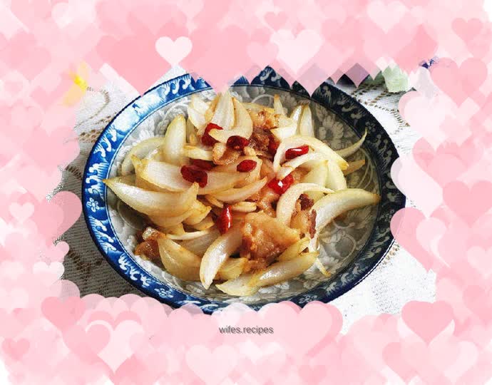 Pork belly and fried onions