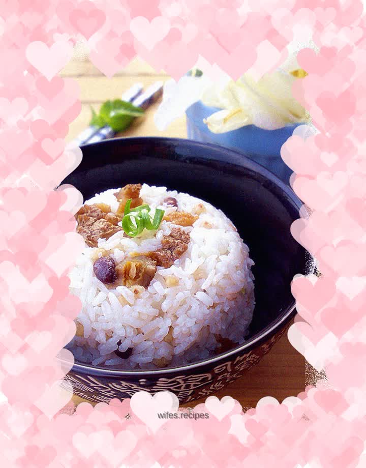 Sea cucumber, red bean and buckwheat rice