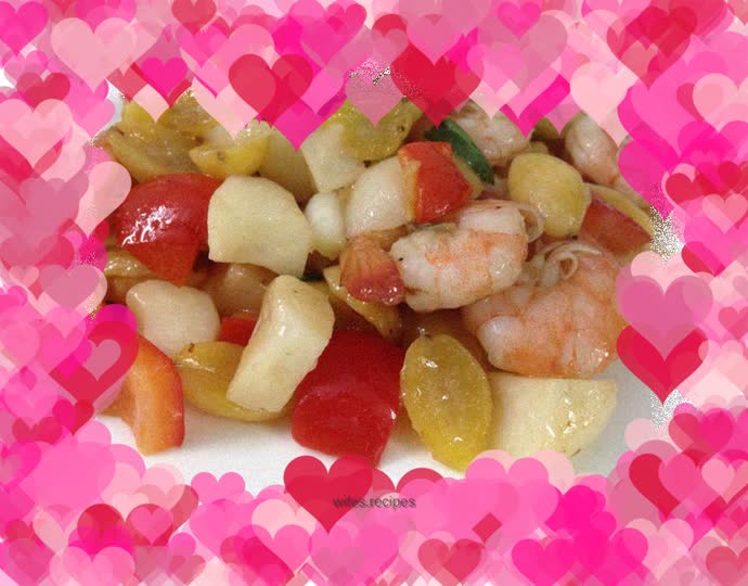 Stir-fried shrimps with ginkgo