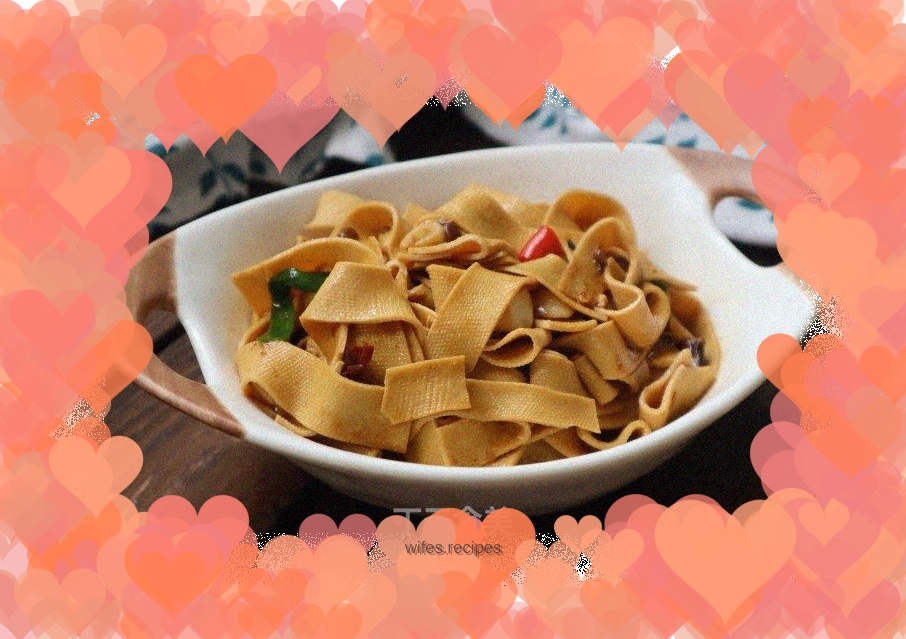 Braised tofu skin with spicy sauce