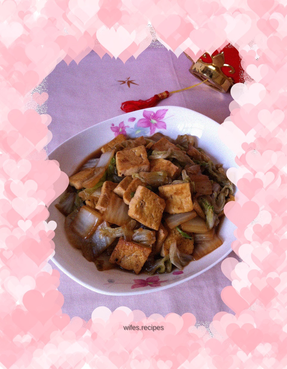 Cabbage stewed with tofu