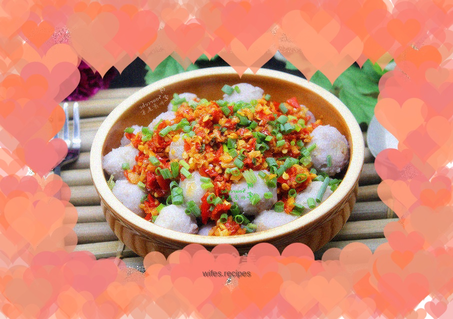 Chopped pepper mixed with taro