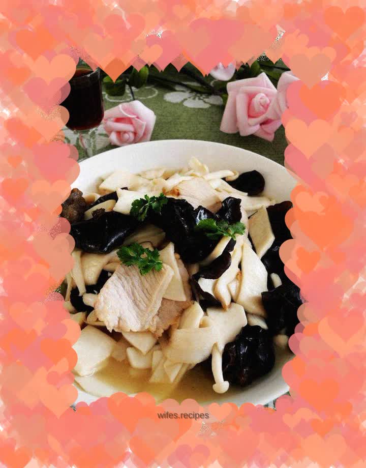 Pork slices with double mushrooms