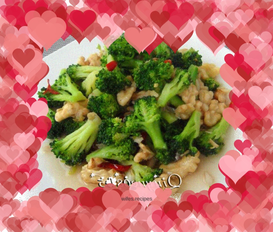 Fried walnuts with broccoli