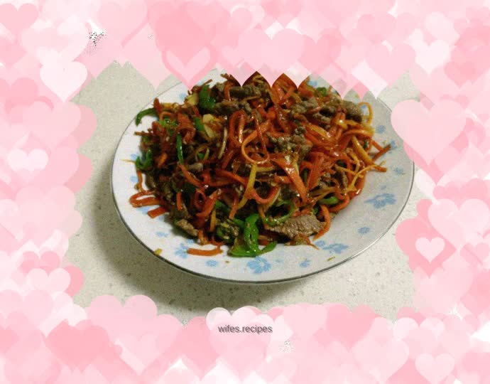 Stir-fried three shredded beef