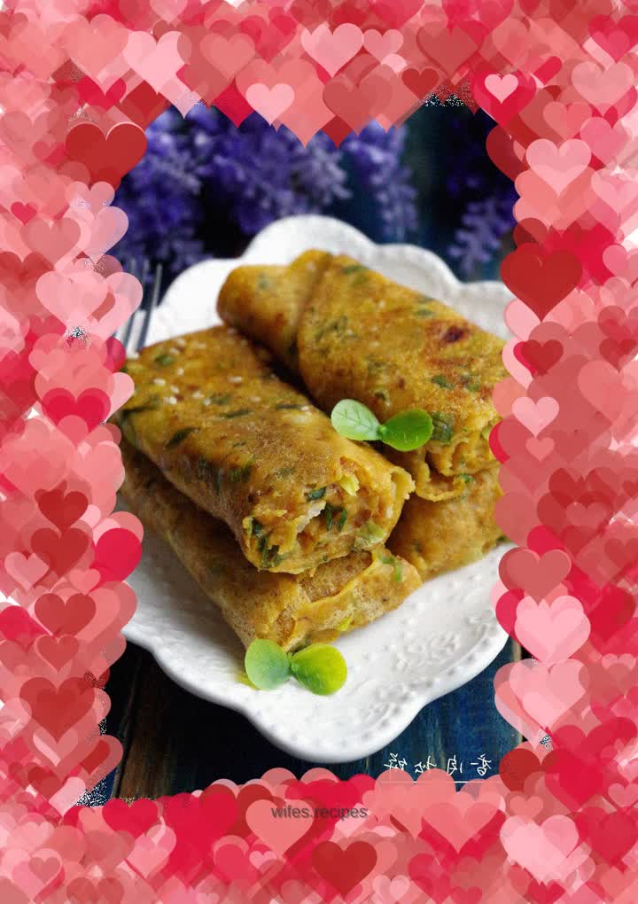 [Ten-minute nutritious breakfast] Green onion meat floss pancakes
