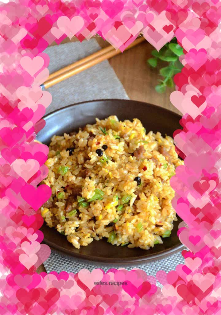 Beef, celery and egg fried rice