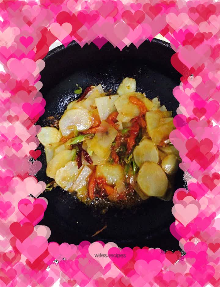 Green pepper and potato slices