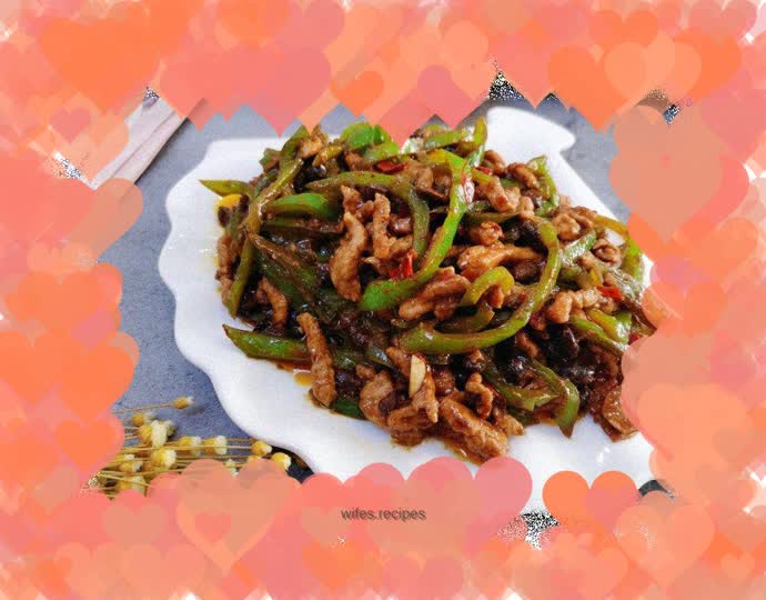 Shredded pork with green pepper