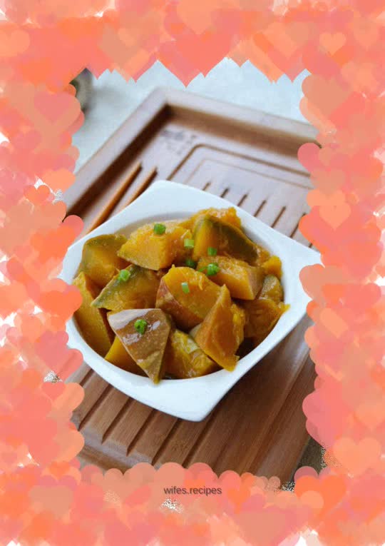 Pumpkin roasted with green onions