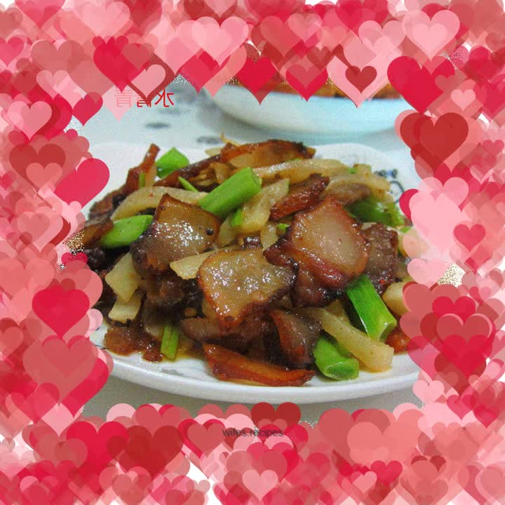 Stir-fried bacon with celery and salted radish