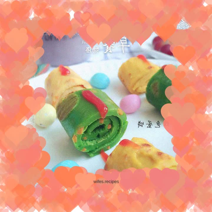 Two-color egg pancake