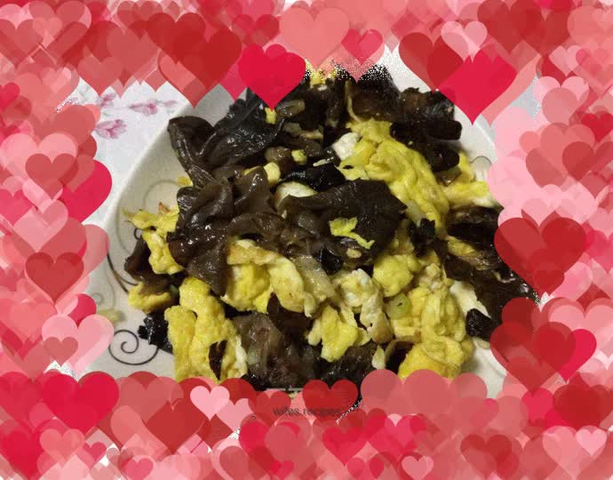 Fried fungus and eggs