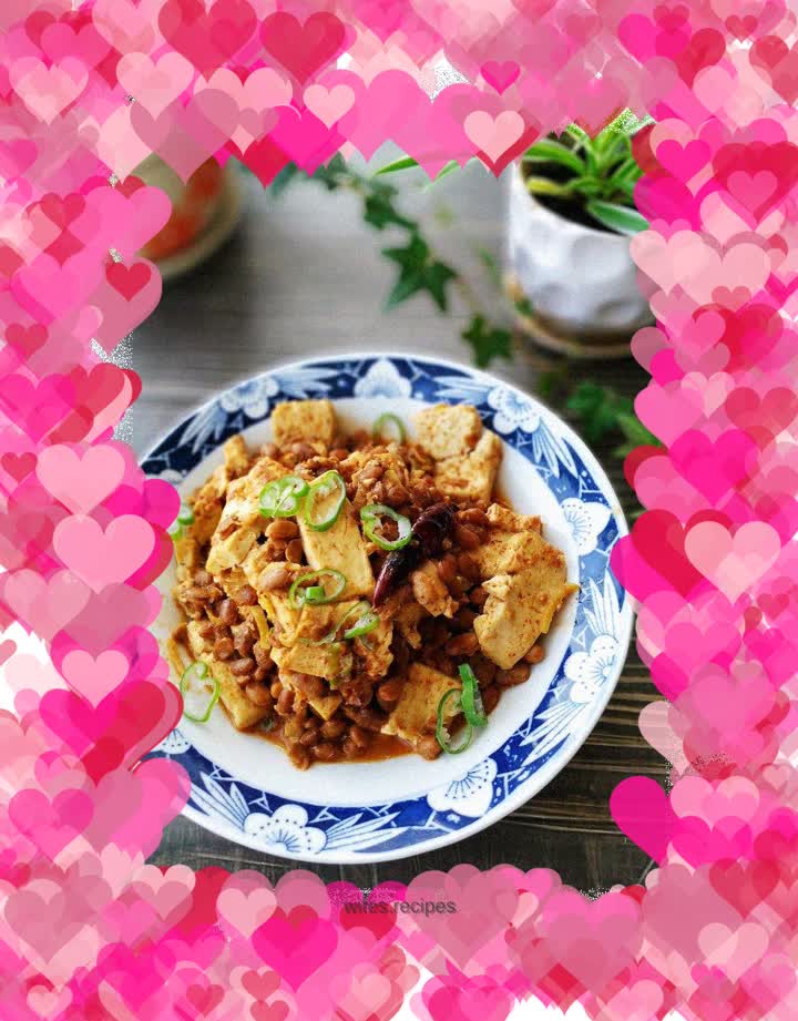 Stewed tofu with salt beans