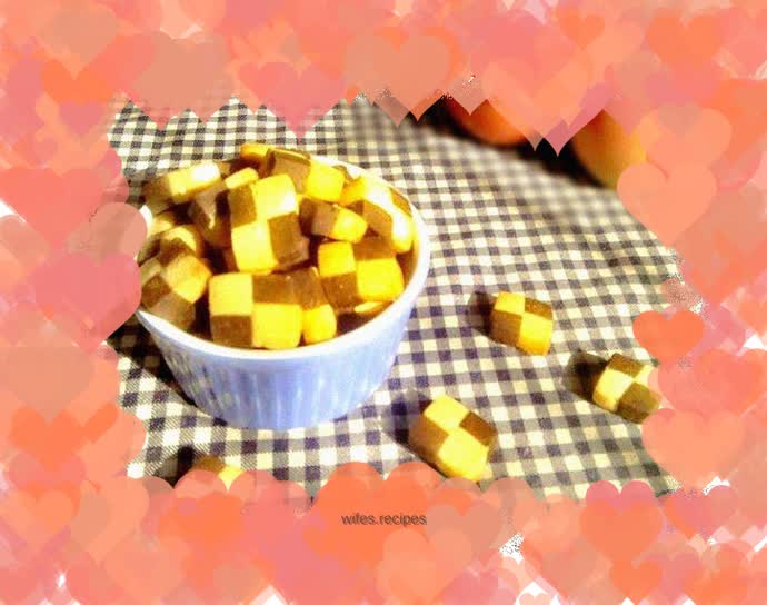 Delicious afternoon tea series of cocoa checkered biscuits
