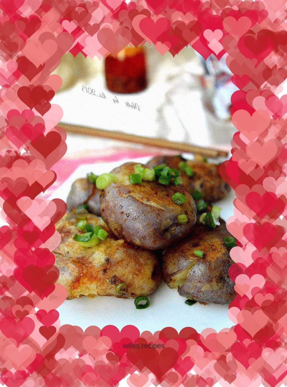 Fried potatoes with soy sauce and scallions