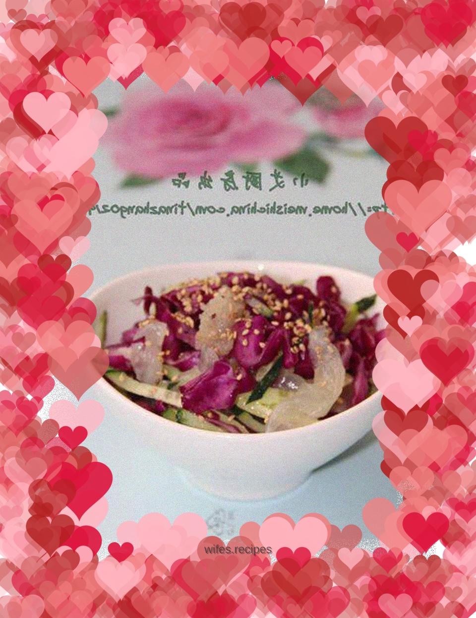 Purple cabbage mixed with shredded jellyfish