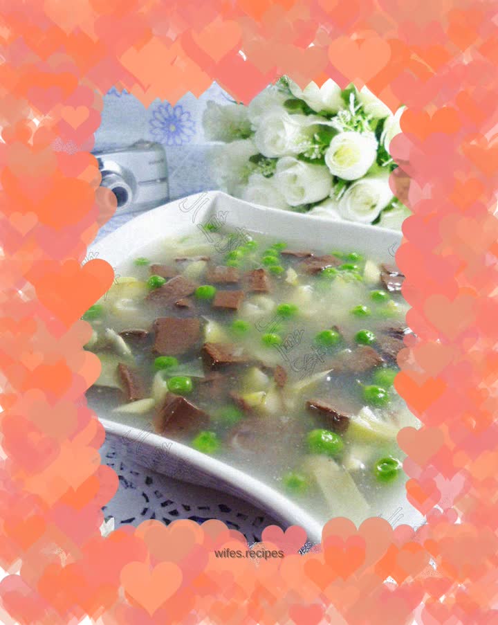 Green Beans, Bamboo Shoots and Goose Blood Soup