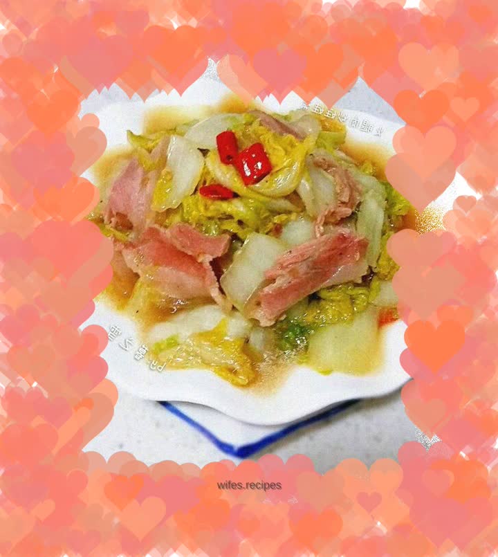 Stir-fried baby cabbage with ham
