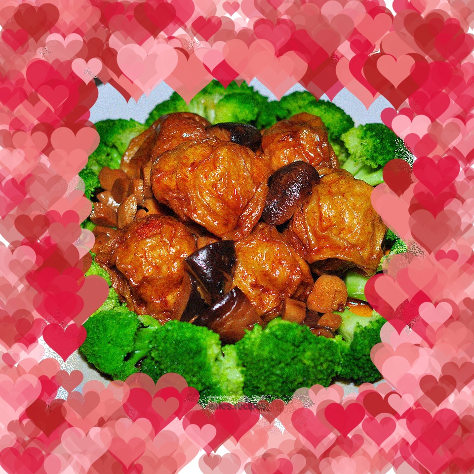 Oily gluten stuffed meat