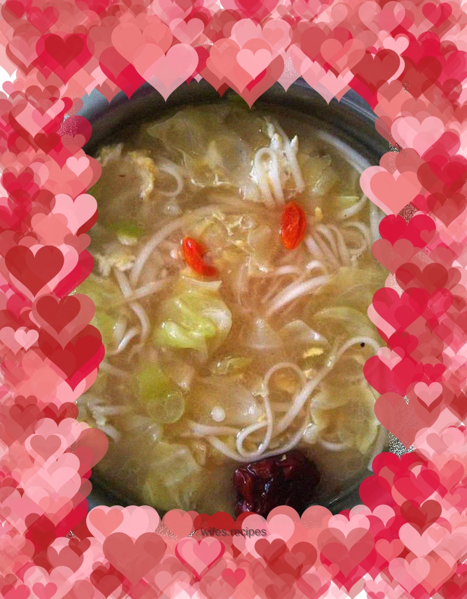 Cabbage and egg noodles