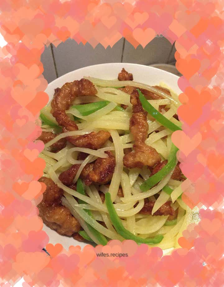 "Stir-fried crispy pork with shredded potatoes"!