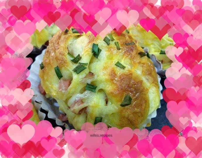 Chives and ham rolls