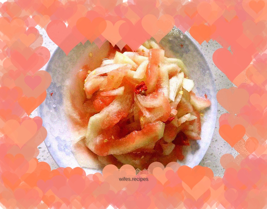 Hot and sour cold watermelon rind