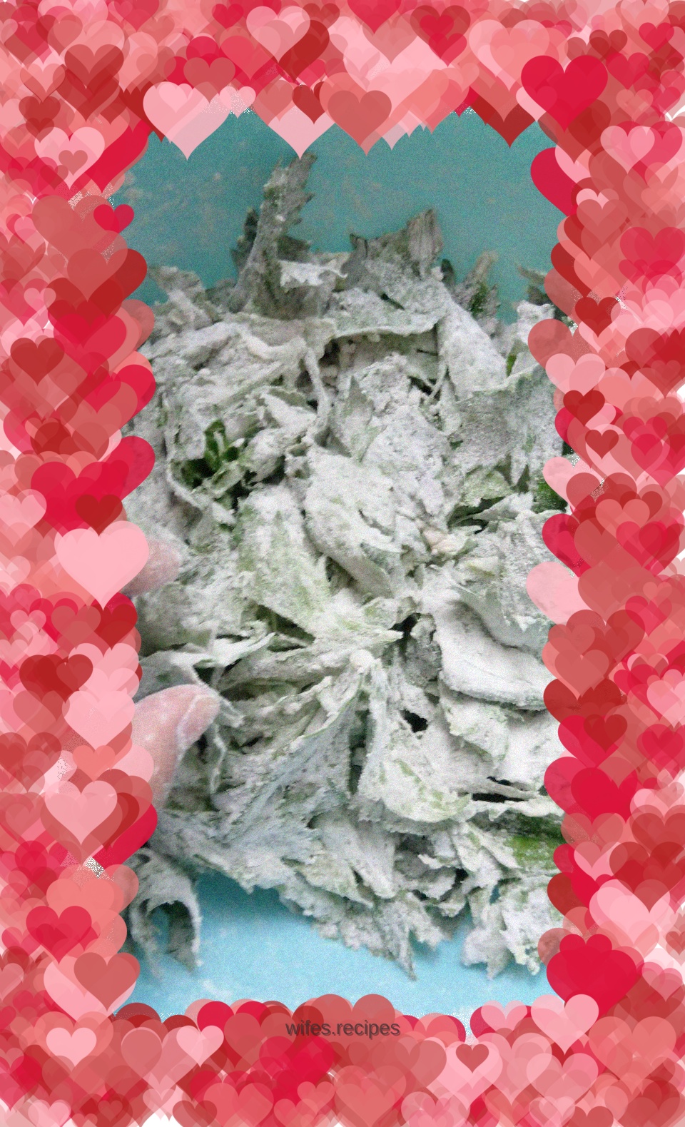 Steamed celery leaves