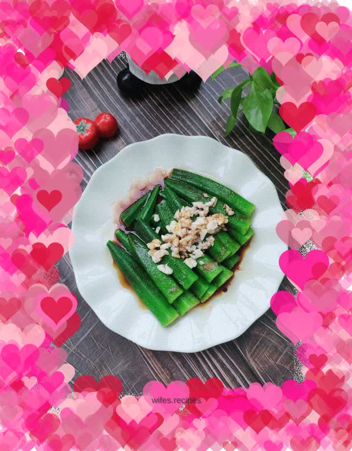 Oil-splashed garlic okra