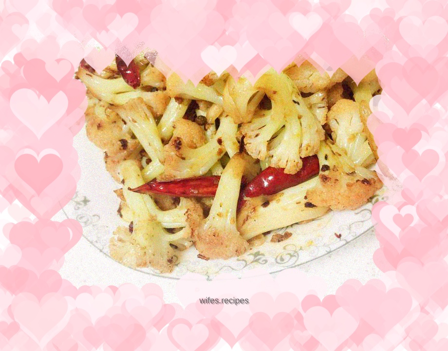 Stir-fried organic cauliflower