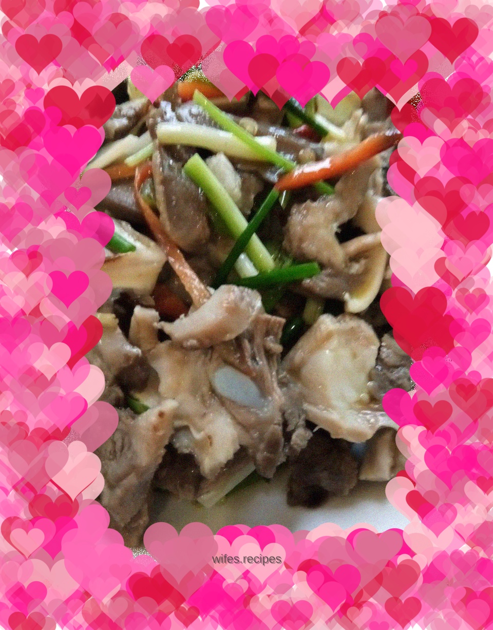 Stir-fried braised pork tongue