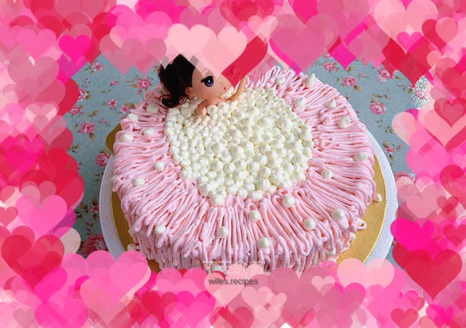 Bubble bath fuzzy cake