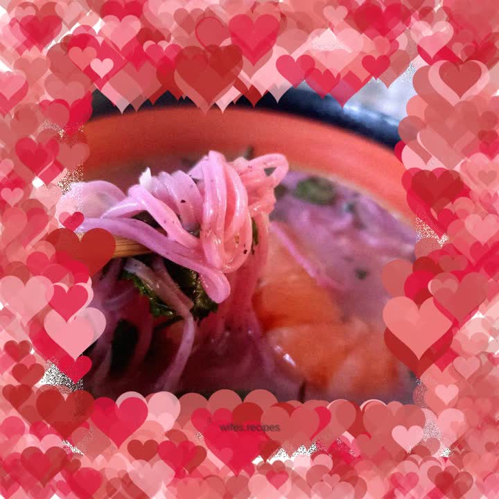 Black Tiger Prawn Hot Noodle Soup (Dragon Fruit Noodle)