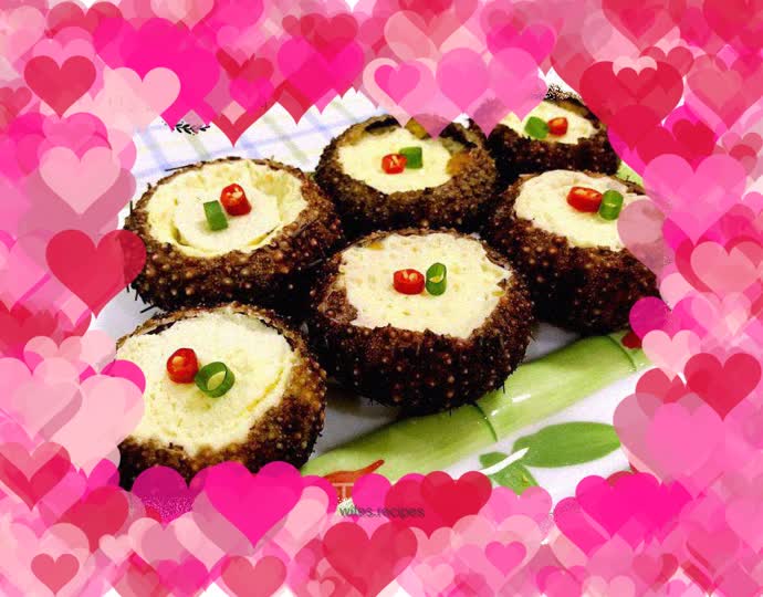 Sea urchin and egg custard