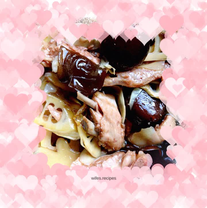 Braised Duck with Thunder Bamboo Shoots and Shiitake Mushrooms