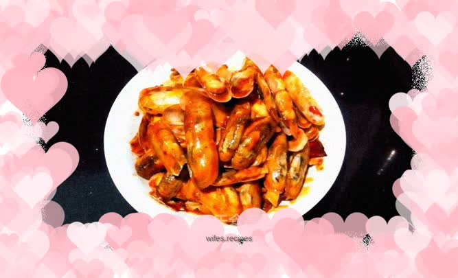 Spicy stir-fried razor clams