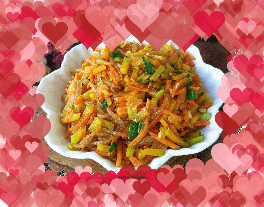 Stir-fried vermicelli with pumpkin and carrot