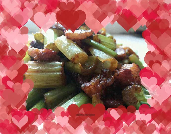 Home-style stir-fried pork belly with celery