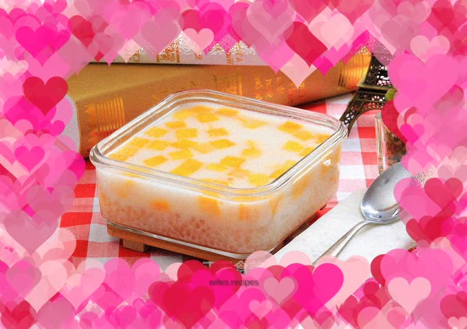 Heart-warming sugar water—mango coconut milk sago
