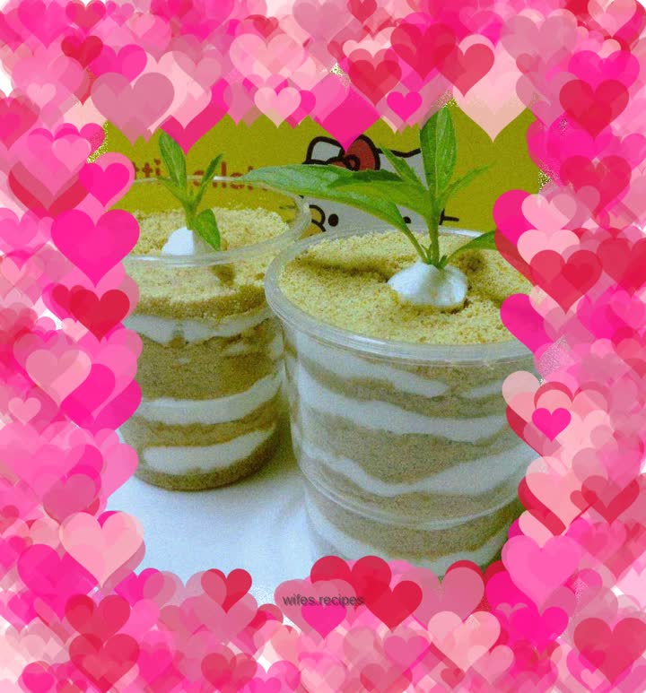 A good way to consume whipped cream - Wooden bran cup