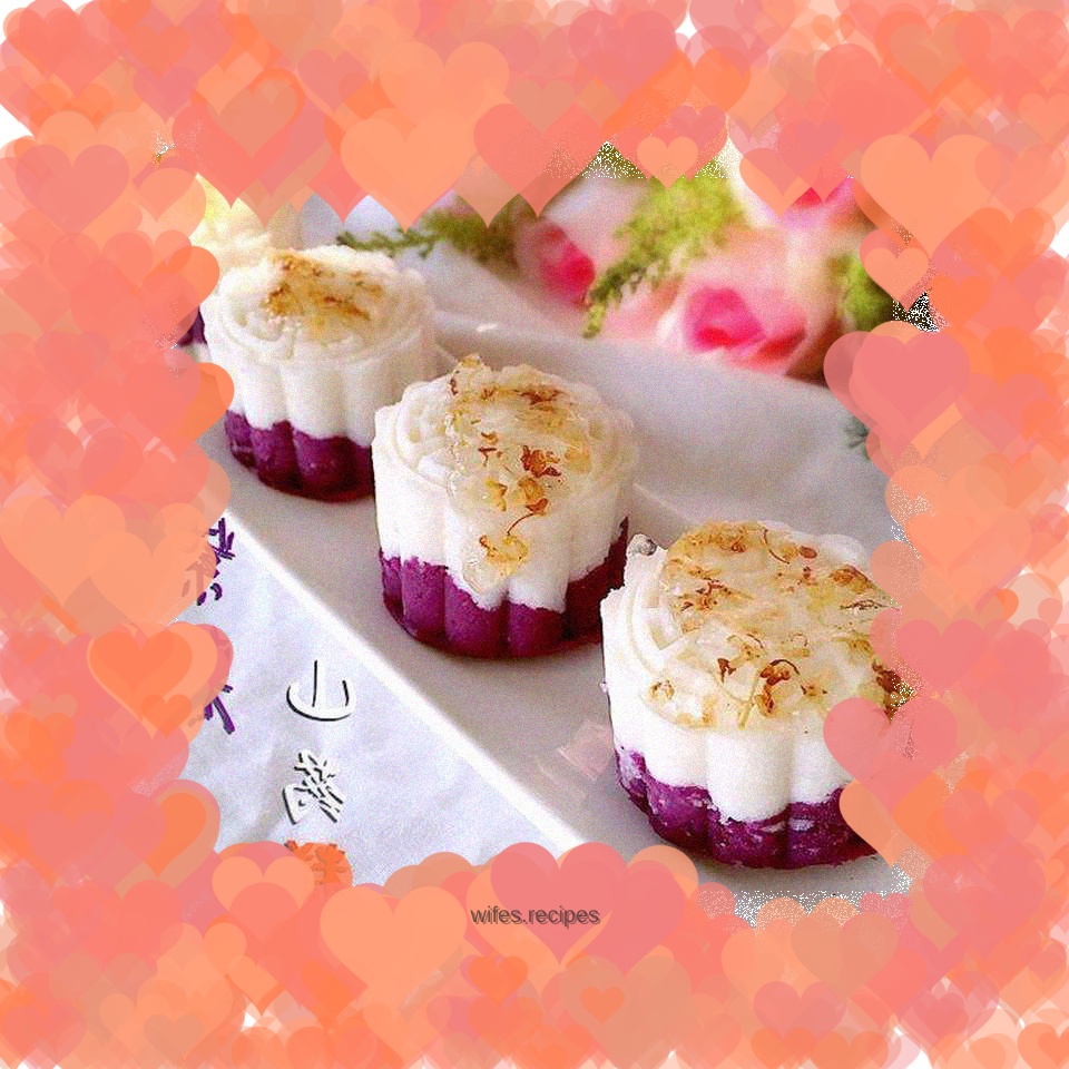 Purple sweet potato and yam cake