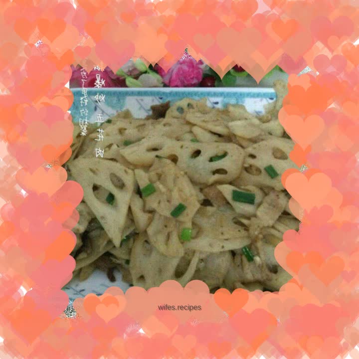 Stir-fried pork slices with lotus root