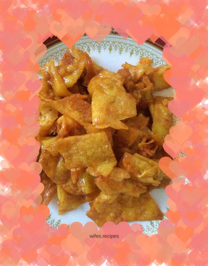 Sweet and sour chromium slag mixed with glutinous rice cakes