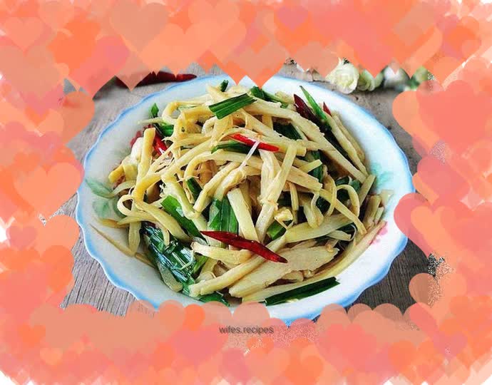 Vegetarian fried yellow bamboo shoots