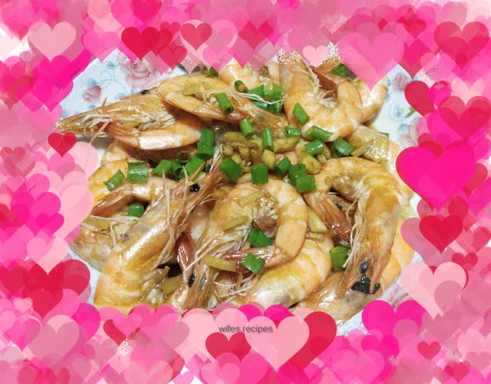 Stir-fried prawns