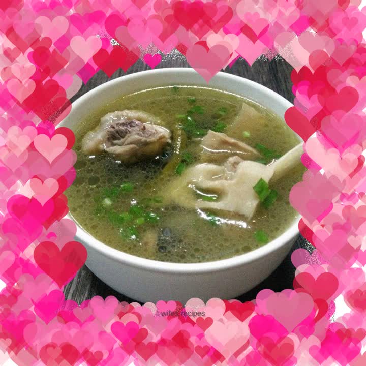 Bamboo shoots, sour cowpea and chicken soup