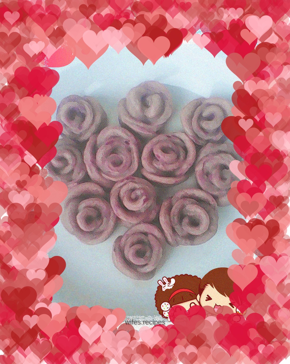 Purple Sweet Potato Rose Cookies