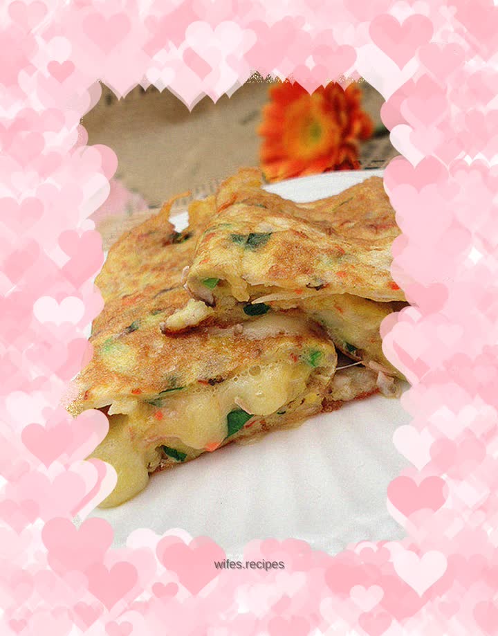 Cheese egg whitebait cake