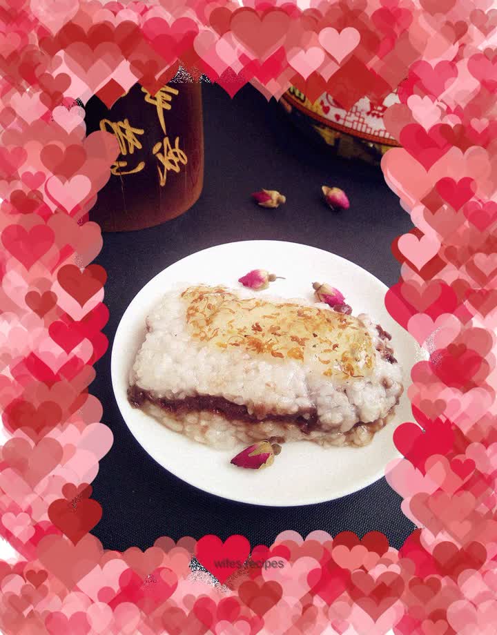 Osmanthus bean paste cut cake